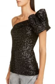 sequin one shoulder top